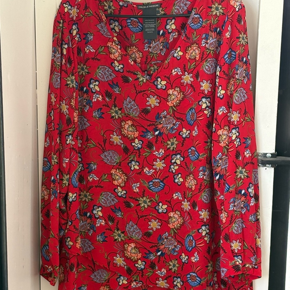 Floral Red Blouse